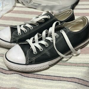 Black leather Converse